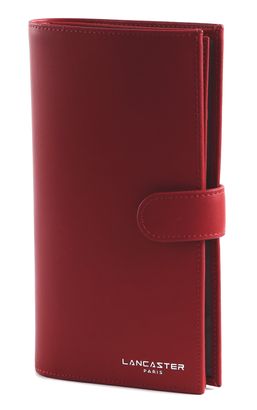 LANCASTER Smooth Checkbook Holder Rouge