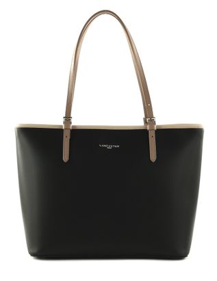 LANCASTER Smooth Tote Bag L Noir - Nude Clair - Nude Foncé LANCASTER Smooth Tote Bag L Noir - Nude Clair - Nude Foncé