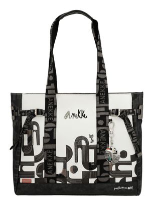 Anekke Peace & Love Nature Sixties Shopping Bag XL Black & White