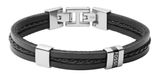 FOSSIL Vintage Casual Multi-Strand Leather Bracelet Black