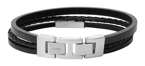 FOSSIL Vintage Casual Multi-Strand Leather Bracelet Black