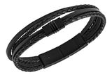 FOSSIL Vintage Casual Multi-Strand Leather Bracelet Black FOSSIL Vintage Casual Multi-Strand Leather Bracelet Black