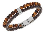 FOSSIL Vintage Casual Leather Bracelet Tiger Eye Brown