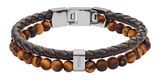 FOSSIL Vintage Casual Leather Bracelet Tiger Eye Brown
