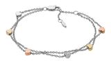 FOSSIL Double-Row Heart Bracelet Silver FOSSIL Double-Row Heart Bracelet Silver
