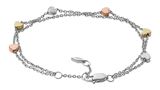 FOSSIL Double-Row Heart Bracelet Silver FOSSIL Double-Row Heart Bracelet Silver