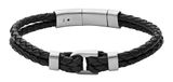 FOSSIL Heritage D-Link Leather Bracelet Black