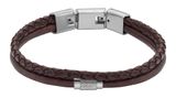 FOSSIL All Stacked Up Multi-Row Leather Bracelet Brown FOSSIL All Stacked Up Multi-Row Leather Bracelet Brown