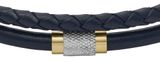 FOSSIL All Stacked Up Multi-Row Leather Bracelet Dark Blue