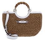 GUESS Siria Girlfriend Satchel Bag Natural / White