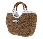GUESS Siria Girlfriend Satchel Bag Natural / White