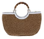GUESS Siria Girlfriend Satchel Bag Natural / White