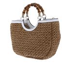 GUESS Siria Girlfriend Satchel Bag Natural / White