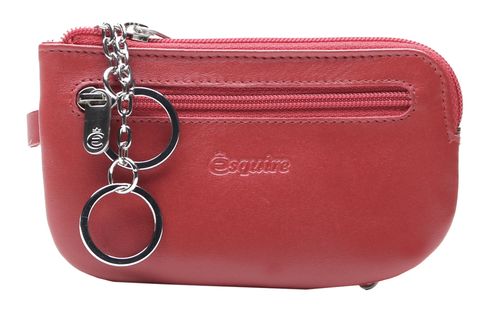 Esquire New Silk Key Case with Zip Red