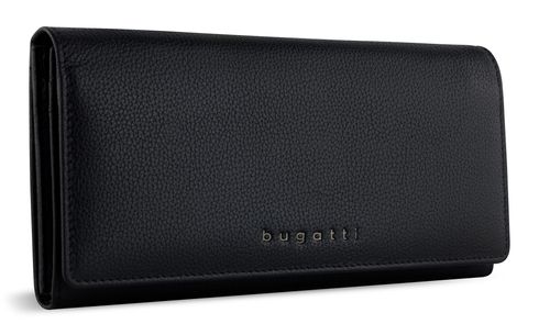 bugatti Mira Ladies Long Wallet With Flap Black