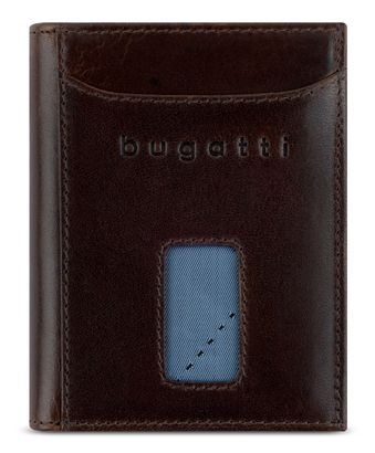 bugatti Secure Slim Special Zip Mini Wallet Brown