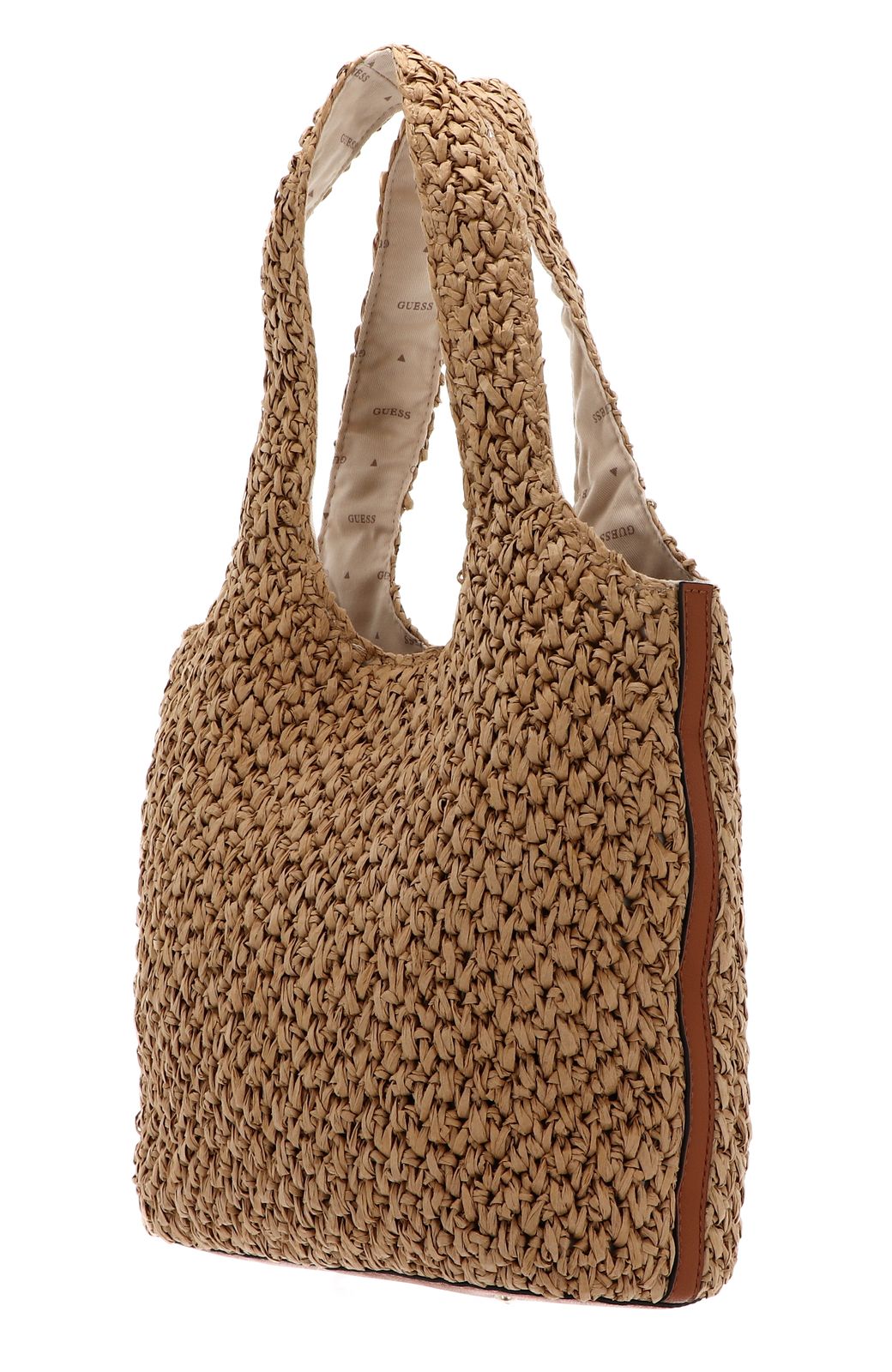 GUESS Schultertasche Siria Small Tote Natural Cognac Modeherz GUESS Schultertasche Siria Small Tote Natural Cognac Modeherz