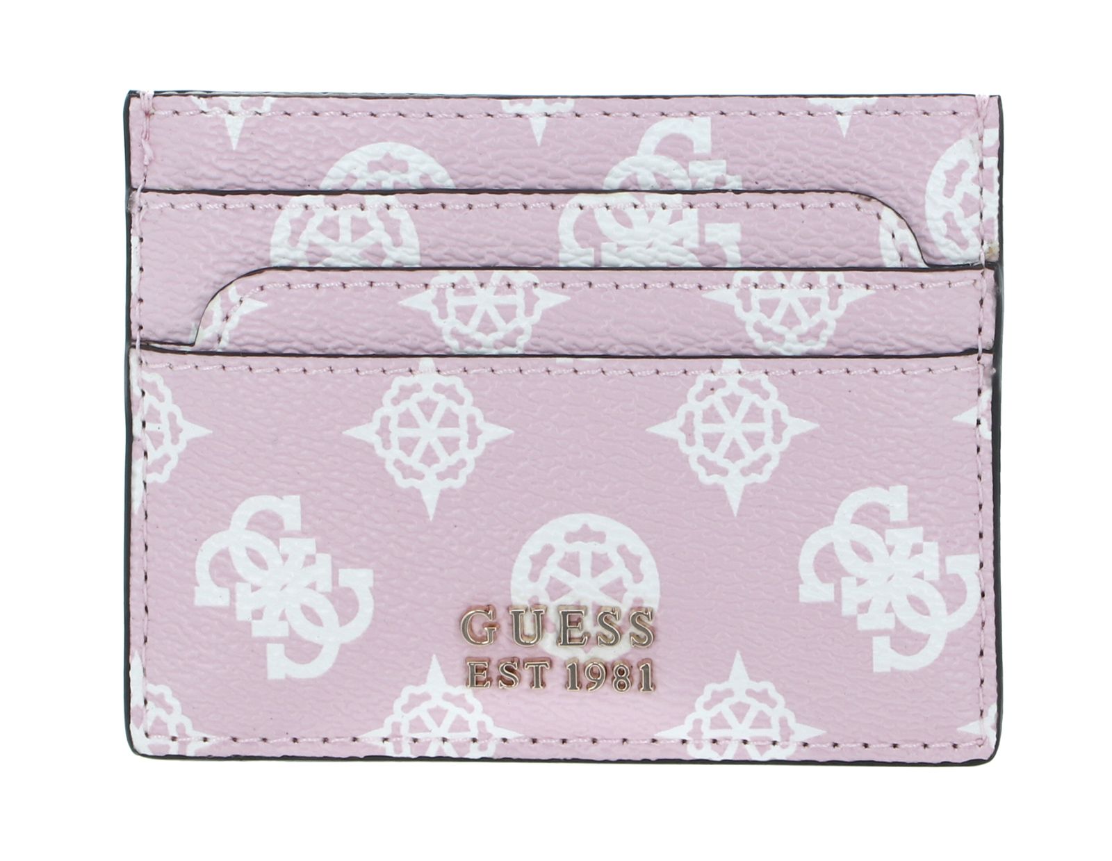 GUESS Laurel Card Holder Pale Pink Logo GUESS Laurel Card Holder Pale Pink Logo