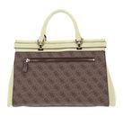 GUESS Sestri Logo Luxury Satchel Latte Logo / Pale Yellow GUESS Sestri Logo Luxury Satchel Latte Logo / Pale Yellow