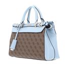 GUESS Sestri Logo Luxury Satchel Latte Logo / Sky Blue GUESS Sestri Logo Luxury Satchel Latte Logo / Sky Blue