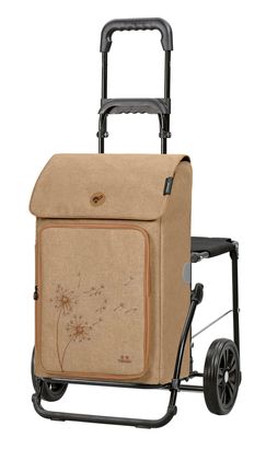 Andersen Manufaktur Royal Shopper Vigo 46L – Carrello Della Spesa Pieghevole, Colore Albicocca, 53x107x43 Cm