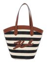 KARL LAGERFELD K / Signature Tulip MD Tote Bag Raff Natural / Sudan Brown KARL LAGERFELD K / Signature Tulip MD Tote Bag Raff Natural / Sudan Brown