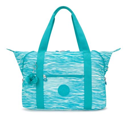 kipling Basic Print Art Medium Tote Aqua Pool