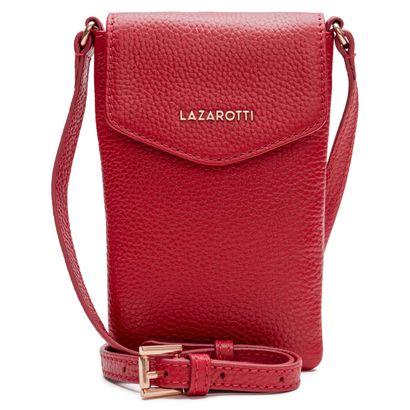 Lazarotti Bologna Leather Mobile Pouch Red 2