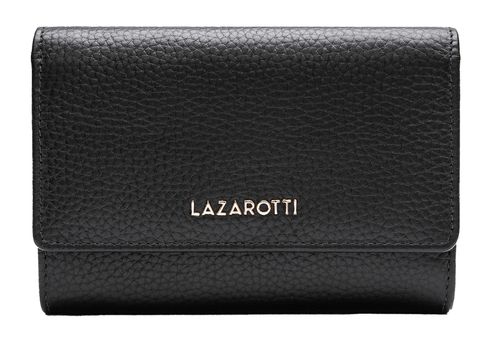 Lazarotti Bologna Leather Zip Wallet With 15 Card Slots M Black