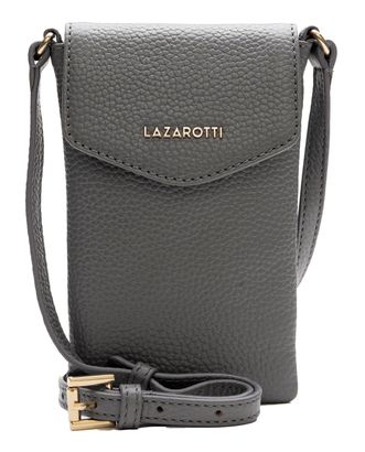 Lazarotti Bologna Leather Mobile Pouch Grey