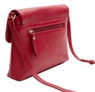 Lazarotti Bologna Leather Flap Crossbody Bag Red