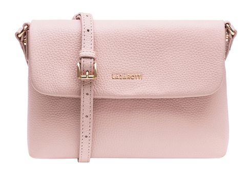 Lazarotti Bologna Leather Flap Crossbody Bag Pink