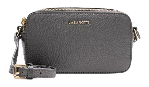 Lazarotti Bologna Leather Crossbody Bag Grey