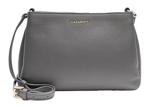 Lazarotti Bologna Leather MK Crossbody Bag Grey