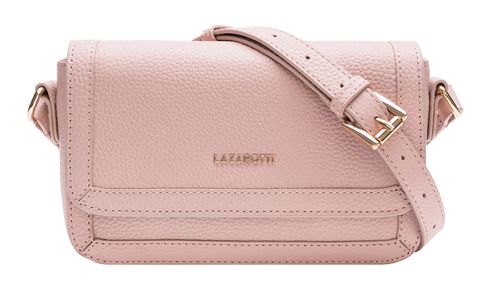 Lazarotti Bologna Leather Flap Crossbody Bag Pink