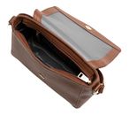 Lazarotti Bologna Leather Flat Crossbody Bag Brown