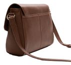 Lazarotti Bologna Leather Flat Crossbody Bag Brown