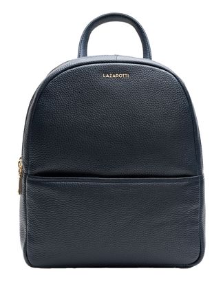 Lazarotti Bologna Leather Backpack Navy