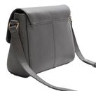 Lazarotti Bologna Leather Flat Crossbody Bag Grey