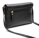 Lazarotti Bologna Leather Flap Crossbody Bag Black