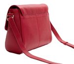 Lazarotti Bologna Leather Flat Crossbody Bag Red