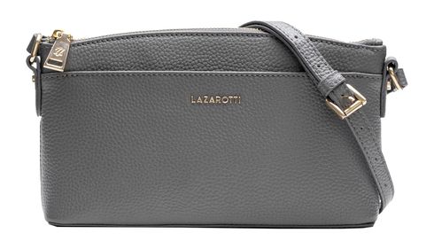 Lazarotti Bologna Leather Crossbody Bag Grey