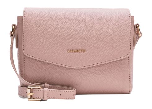 Lazarotti Bologna Leather Flat Crossbody Bag Pink