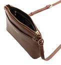 Lazarotti Bologna Leather Crossbody Bag Brown