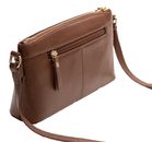 Lazarotti Bologna Leather Crossbody Bag Brown