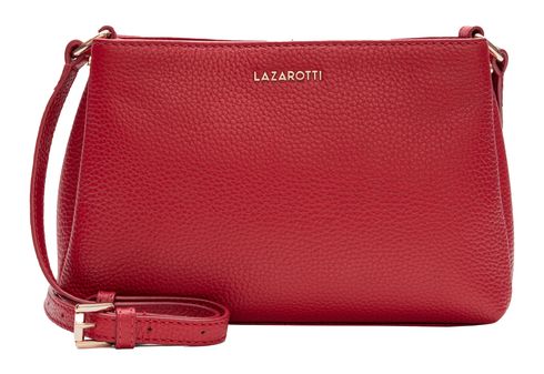 Lazarotti Bologna Leather MK Crossbody Bag Red