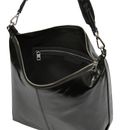 LIEBESKIND BERLIN Paris 4 Paper Touch Crinkle Hobo Bag M Black LIEBESKIND BERLIN Paris 4 Paper Touch Crinkle Hobo Bag M Black