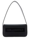KARL LAGERFELD K / Ikonik Flap Shoulder Bag M Black