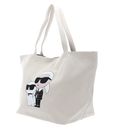 KARL LAGERFELD K / Ikonik 2.0 Karl & Choupette Canvas Shopper Cream White KARL LAGERFELD K / Ikonik 2.0 Karl & Choupette Canvas Shopper Cream White