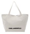 KARL LAGERFELD K / Ikonik 2.0 Karl & Choupette Canvas Shopper Cream White KARL LAGERFELD K / Ikonik 2.0 Karl & Choupette Canvas Shopper Cream White
